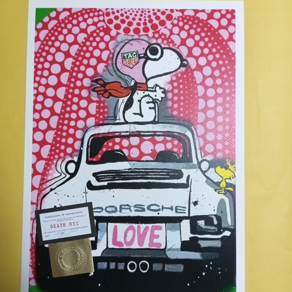 DEATH NYC 世界限定100枚 アートポスター スヌーピー SNOOPY PORSCHE
