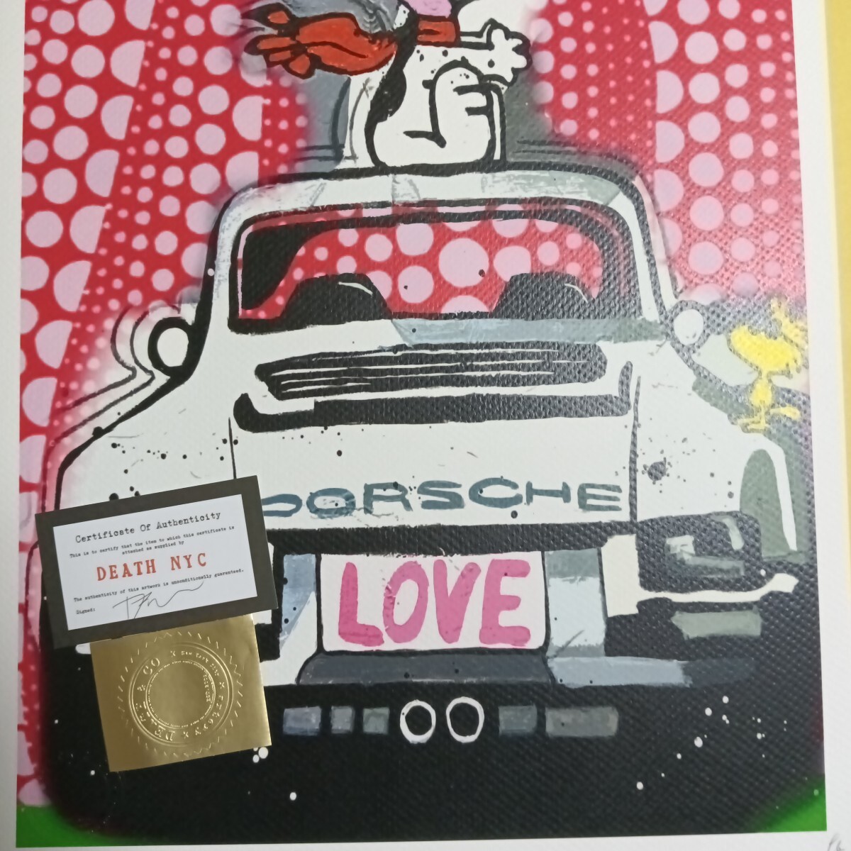 DEATH NYC 世界限定100枚 アートポスター スヌーピー SNOOPY PORSCHE