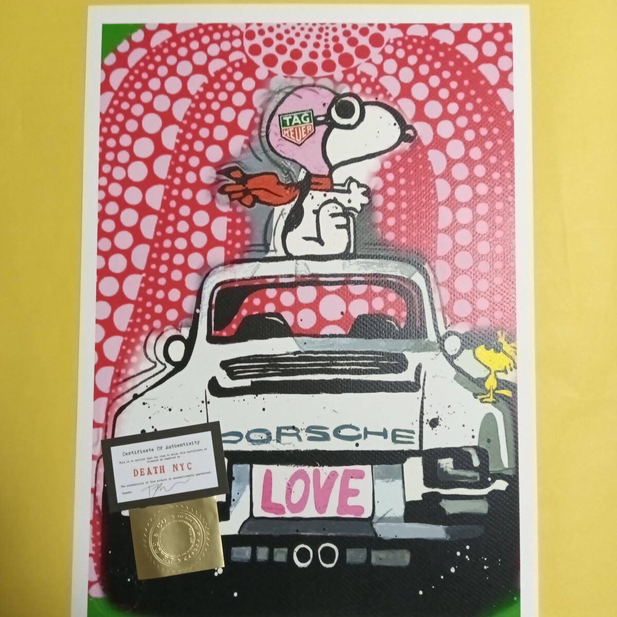 DEATH NYC 世界限定100枚 アートポスター スヌーピー SNOOPY PORSCHE