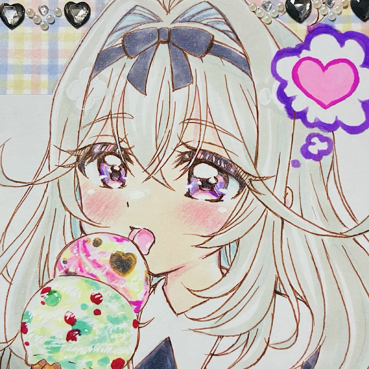 ミニ色紙】同人手描きイラスト 『名探偵プリキュア！』森亜るるか