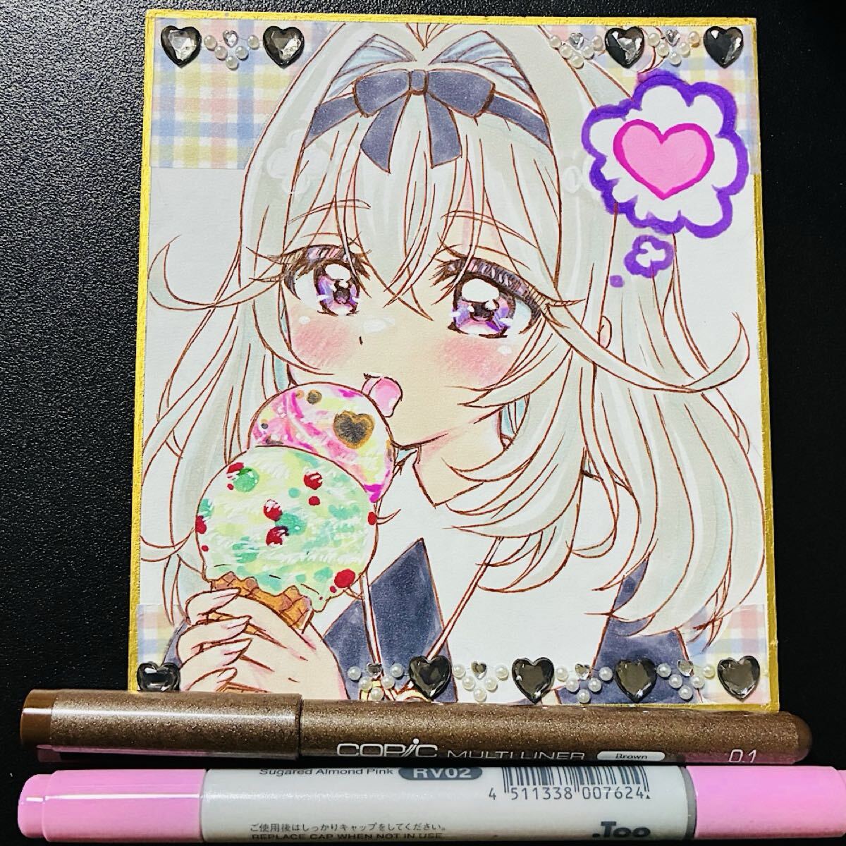 ミニ色紙】同人手描きイラスト 『名探偵プリキュア！』森亜るるか