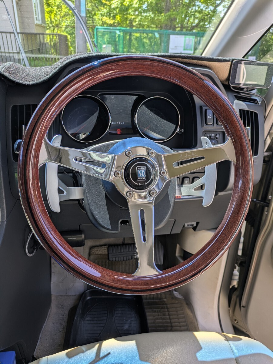 NARDI ステアリング デリカD5 クロームメッキ ウッド ハンドルボス 14
