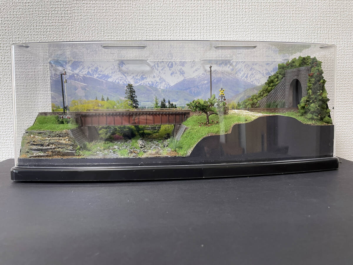 Nゲージ用車両展示台 ローカル線 ガーター橋の風景ジオラマ 自作完成品