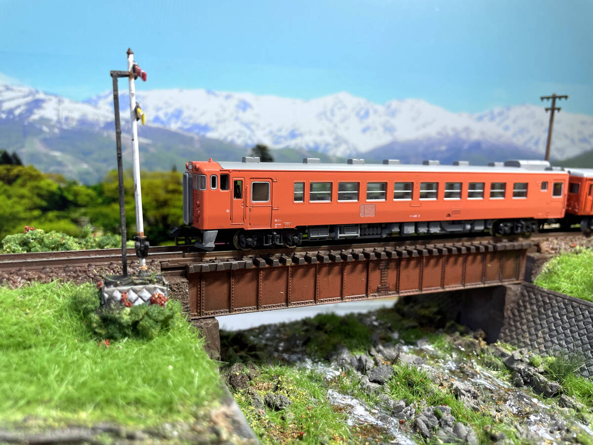 Nゲージ用車両展示台 ローカル線 ガーター橋の風景ジオラマ 自作完成品