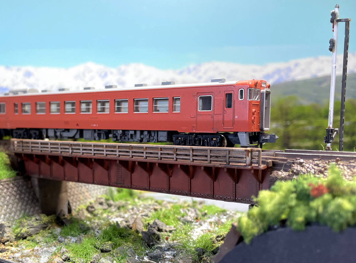 Nゲージ用車両展示台 ローカル線 ガーター橋の風景ジオラマ 自作完成品