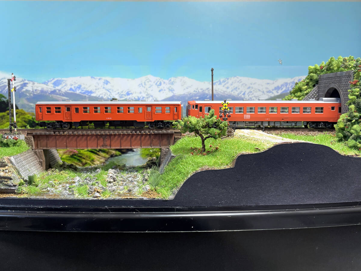 Nゲージ用車両展示台 ローカル線 ガーター橋の風景ジオラマ 自作完成品