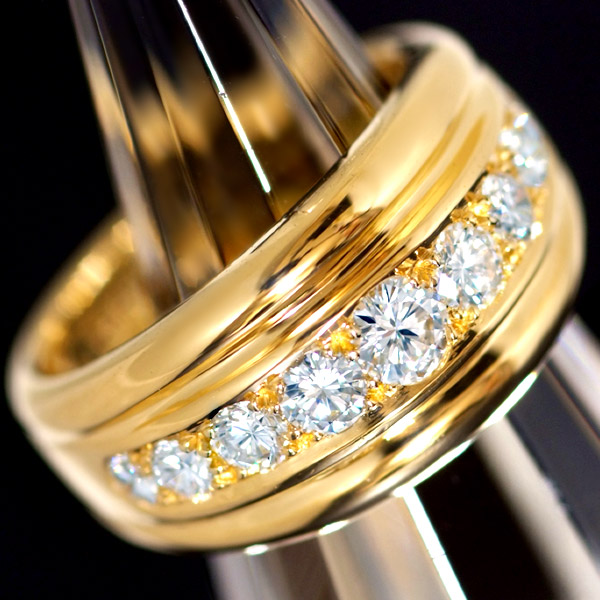1円スタート】ハート＆キューピッド 天然ダイヤモンドリング 1.000ct