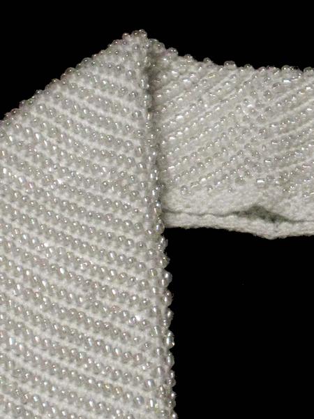 【和の志】◆襟元のおしゃれに◆ビーズ半衿◆オフホワイト