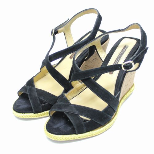PELLICO SUNNY ウェッジサンダル 38 黒 ブラック ペリーコサニー