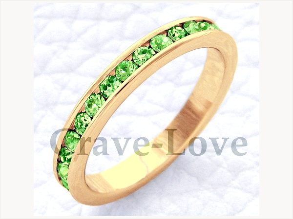 【２０．５号】☆ペリドットカラー・フルエタニティーリング☆Ｇ