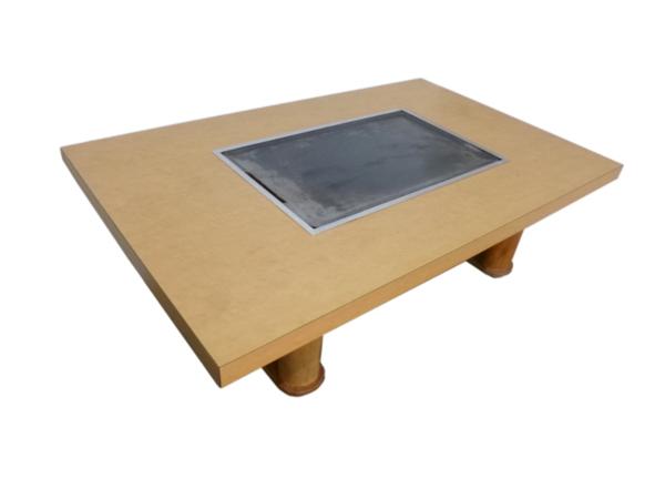 U■DJ2103|鉄板座卓テーブル 都市ガス W750XD1250XH360mm