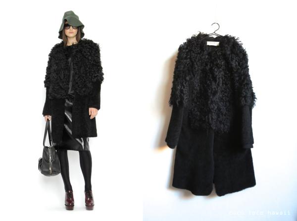 大阪店舗 MARNI マルニ 2011 WINTER EDITION ムートン ファー コート 黒40