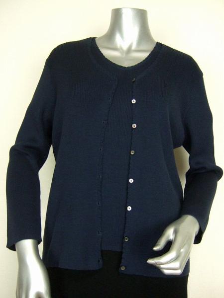M美品レリアン♪濃紺*シルク100％♪ニットアンサンブル*大きめ13