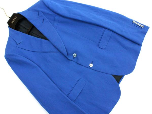 20万新品■50=M~L■GUCCI グッチ鮮烈ブルージャケット