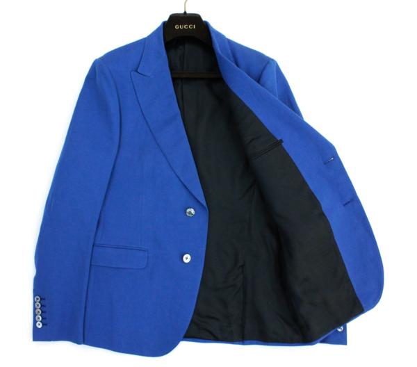 20万新品■50=M~L■GUCCI グッチ鮮烈ブルージャケット