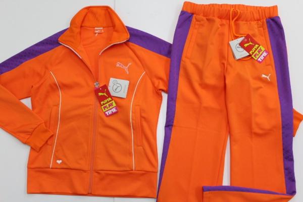 ★PUMA レディース ジャージ上下セット橙[SET902468-03-M]五