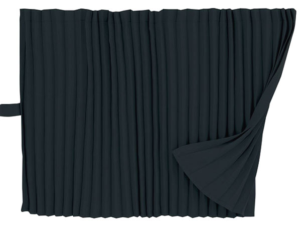 雅 遮光 トラック内装 ルームカーテン(標準ルーフ) ブラック