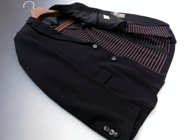 2532◆TK MIX タケオキクチ◆裏ボーダージャージジャケット紺/XL