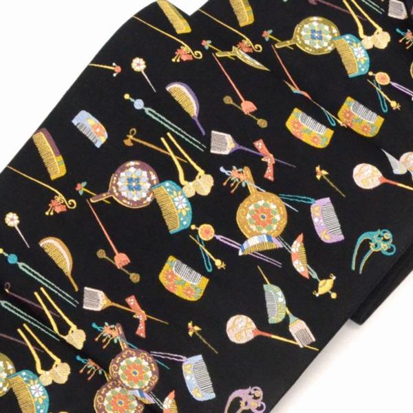 ◆着物セレク◆ 1円 未使用 袋帯 唐織 黒y4384