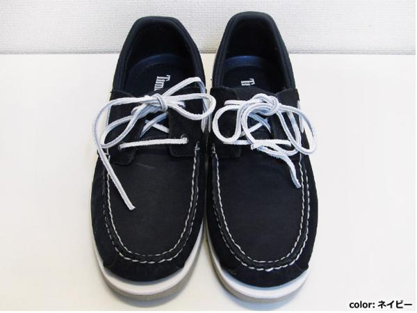 Timberlandレザーデッキシューズ紺メンズ27cmティンバー男性