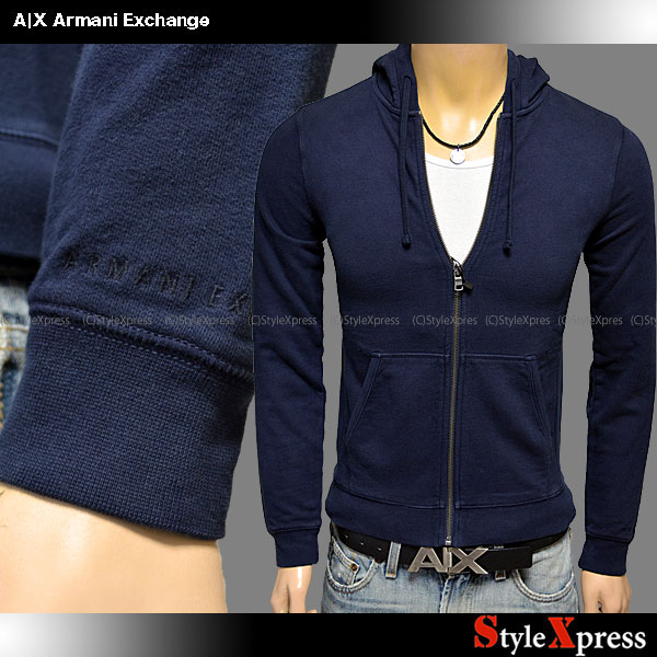 SALE アルマーニエクスチェンジ 袖口ロゴフルジップパーカーXXL