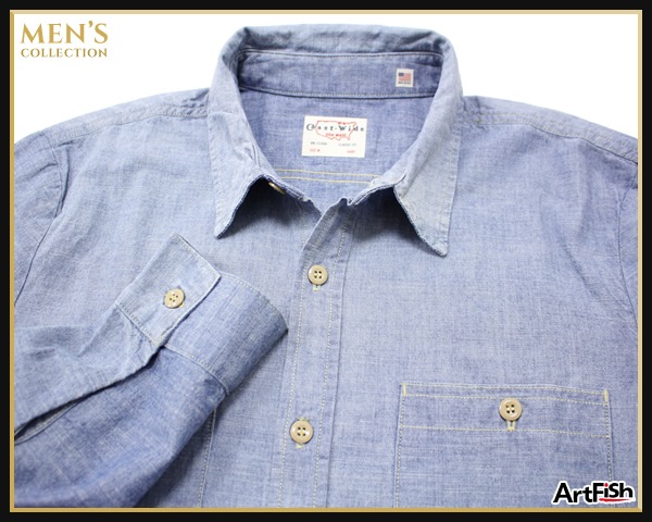1円COAST WIDE 【米】バックデザイン シャンブレーシャツh697*M