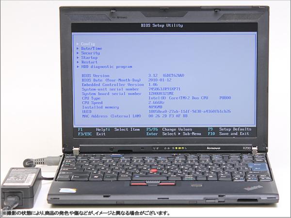 Lenovo ThinkPad X200 Core2Duo 4GB 160GB OS無
