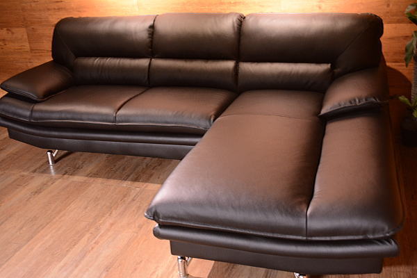 OF30J^ 高級本革張りカウチソファー1円展示品アウトレットソファ