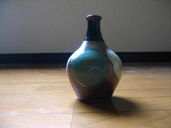 ○人間国宝 浜田庄司 益子○柿釉掛分 白録文花瓶○