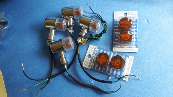 美品！W650他☆メッキウィンカーセット☆スペア有