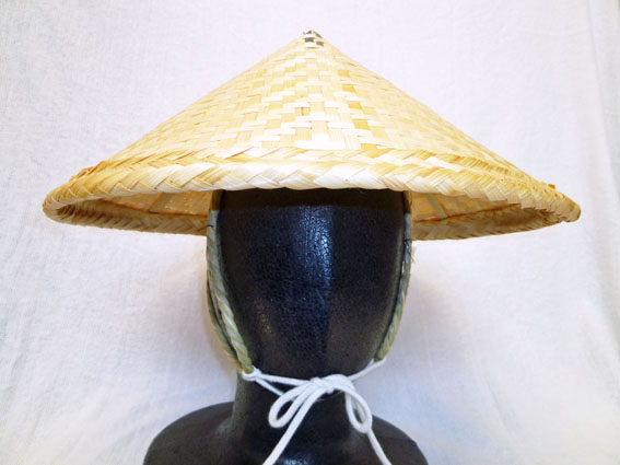 即決！新品　アジロ笠小　装着用「丸輪」付（菅笠　すげ笠）_1