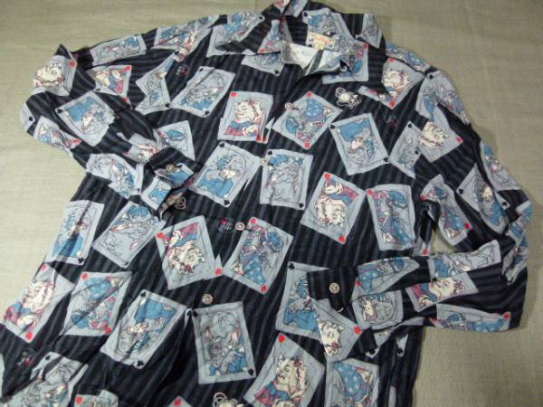 ドライボーンズ　図柄屋好蔵筆・妖怪トランプ柄レーヨンシャツ