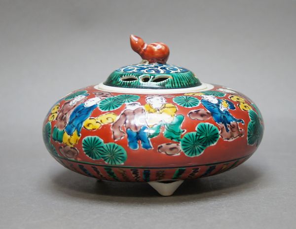 九谷　香炉　木米　唐子　瓢箪　12S9