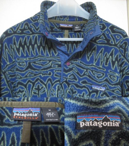USA製　パタゴニア　98 スナップT　幾何学　柄　M　フリース