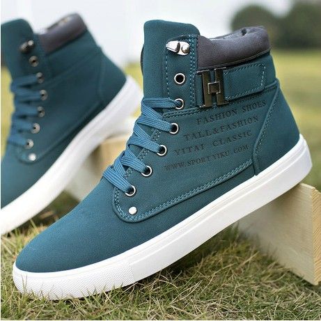 【秋冬】男性用靴 おしゃれメンズカジュアルブーツ ブルー28㎝