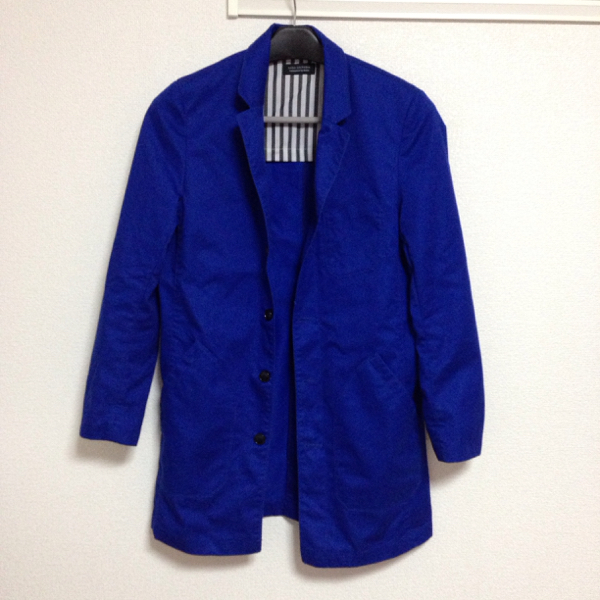 ナノユニバースnanouniverseショップコートSブルー