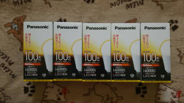 Panasonic LED電球 EVERLEDS LDA14L-G/K100/W 5箱