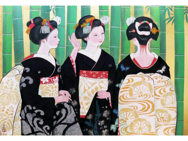 絵画館 三輪良平 100号「舞妓」出品作・傑作！ ☆120～160万☆(人物