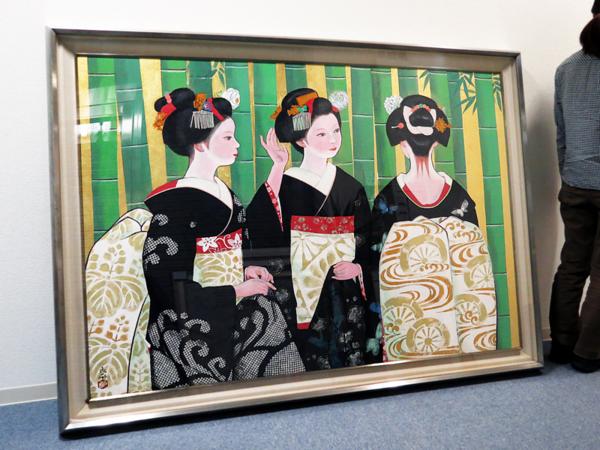三輪良平、【舞】、希少な大判額装用画集より、美品、日本人画家 絵画館 三輪良平 100号「舞妓」出品作・傑作！ ☆120～160万☆(人物
