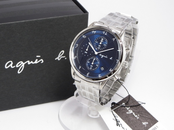 agnes b アニエスベー FBRW991 クロノグラフ 腕時計 青 未使用