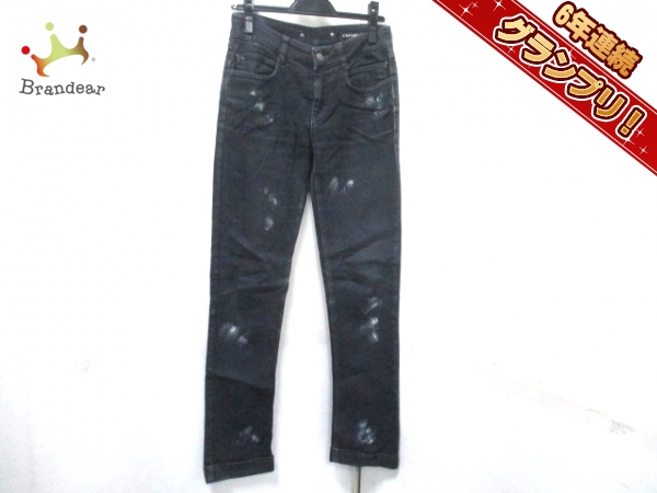 美品■CHANEL(シャネル) ジーンズ レディース 36 黒×マルチ