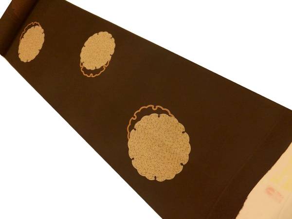 ■千円!特選コート対応本小紋/丹後半面素材/雪輪飛文/渋栗皮焦茶