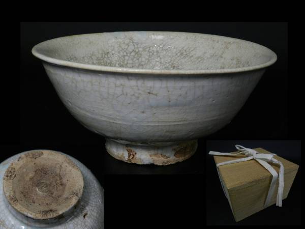 茶道具 李朝 堅手茶碗 うぶ出し品◆SG-26
