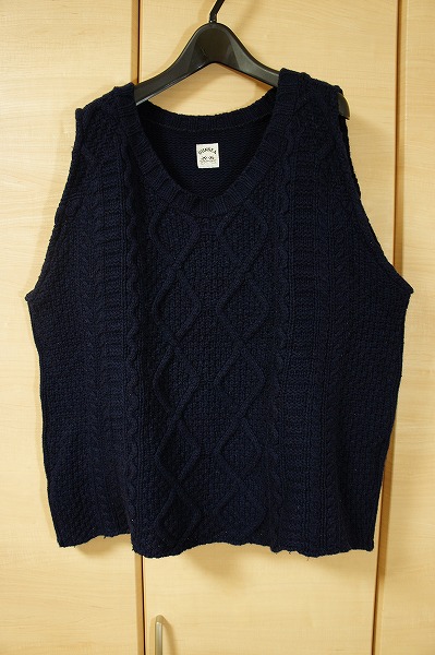 11AW SUNSEAサンシー フィッシャーマン ニット セーター紺 瑛太 