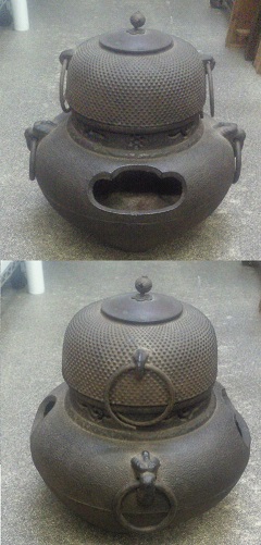 ☆中古 茶道具 茶釜 鉄釜 2段 アンティーク☆ Yahoo!オークション