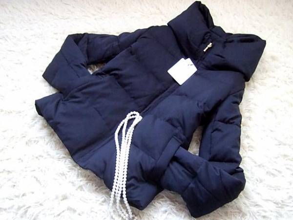 訳ありアスプリ★上質柔らか素材大人ダウンジャケットM紺