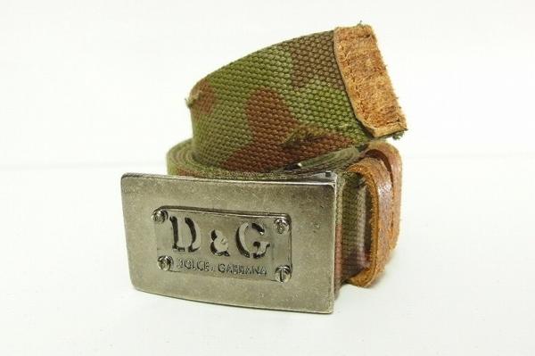 ドルチェ＆ガッバーナDOLCE & GABBANA* 迷彩柄キャンバスベルト