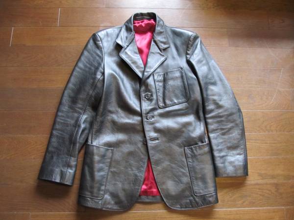 レア!英国製JOE HAWKINSのレザーのテーラードジャケット，男性S