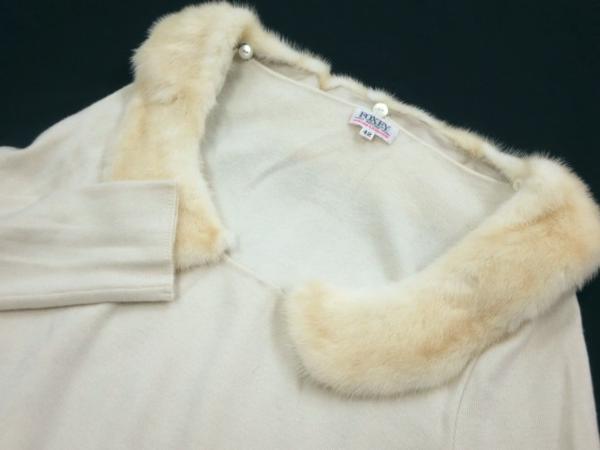 8623☆FOXEY/フォクシー ミンクファー/襟付き カシミヤニット 42 FOXEY
