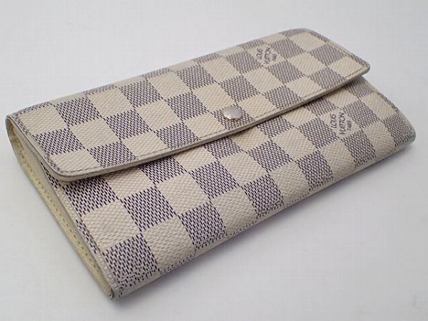 155vq□LV ルイヴィトン ダミエ 白 長財布 中古品□6Aa ルイヴィトン